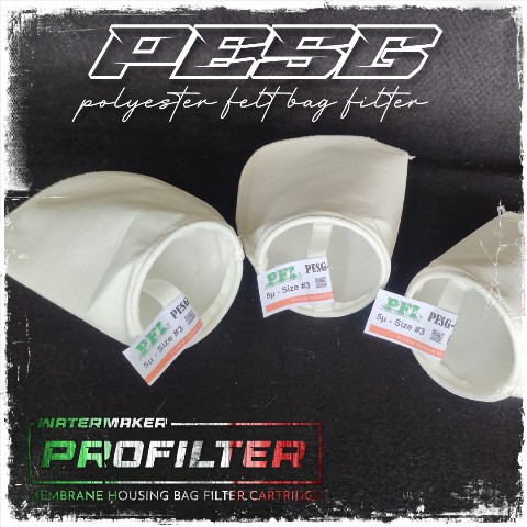 PESG Polyester Filter Bag Stitched Seam Zinc Pleated Steel Ring