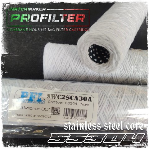 cotton filter cartridge string wound stainless steel core